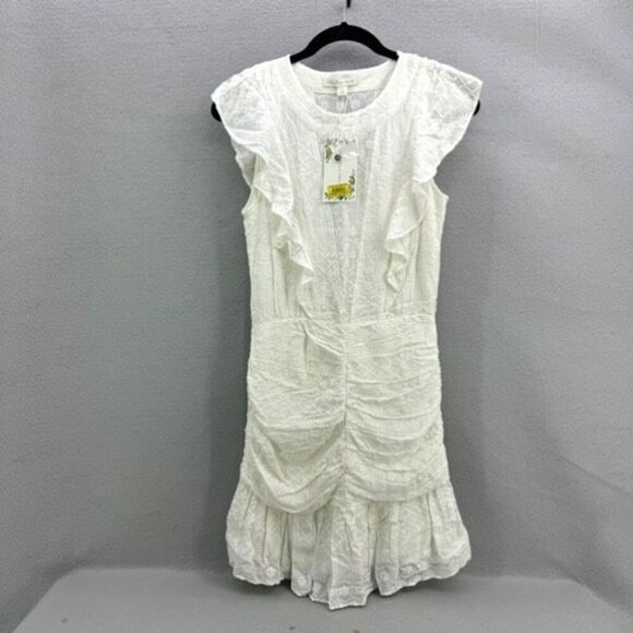 NWT Chelsea & Violet South of France White Ruffle Mini Dress - Picture 13 of 13